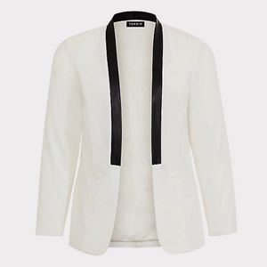 torrid Faux Leather Trim White Blazer
